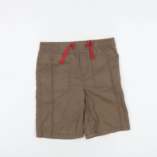 Cherokee Boys Brown Cargo Shorts 6-7 Years Elastic Waist Cotton Twill