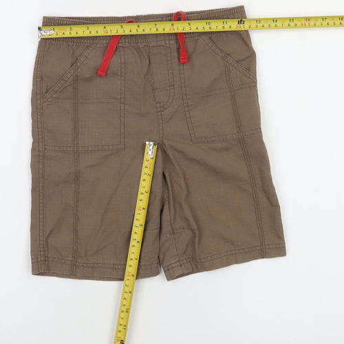 Cherokee Boys Brown Cargo Shorts 6-7 Years Elastic Waist Cotton Twill