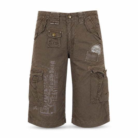 Dudeskin Boys Brown Cargo Shorts 7-8 Years 100% Cotton Twill