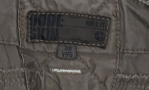 Dudeskin Boys Brown Cargo Shorts 7-8 Years 100% Cotton Twill