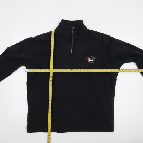 The Black Dog Men’s Black Small Quarter Zip Cotton Sweatshirt