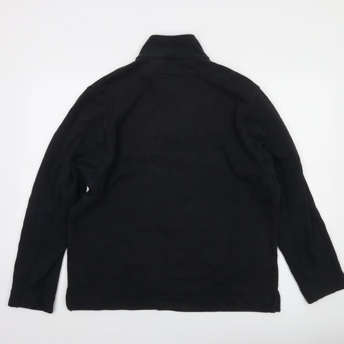 The Black Dog Men’s Black Small Quarter Zip Cotton Sweatshirt