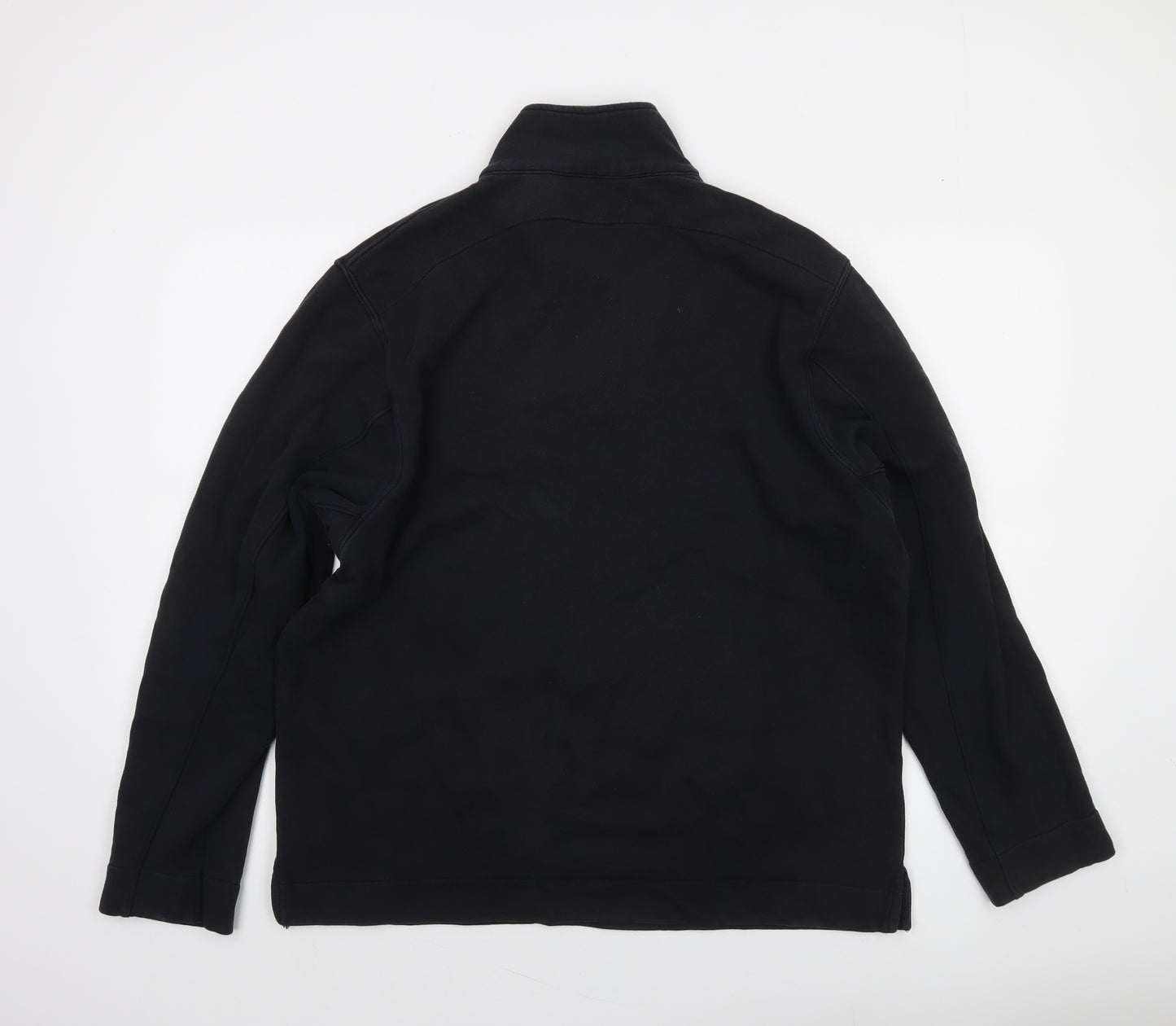 The Black Dog Men’s Black Small Quarter Zip Cotton Sweatshirt