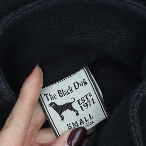 The Black Dog Men’s Black Small Quarter Zip Cotton Sweatshirt