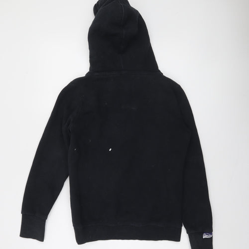 Superdry Womens Black Medium Pullover Hoodie Fleece Lined Casual