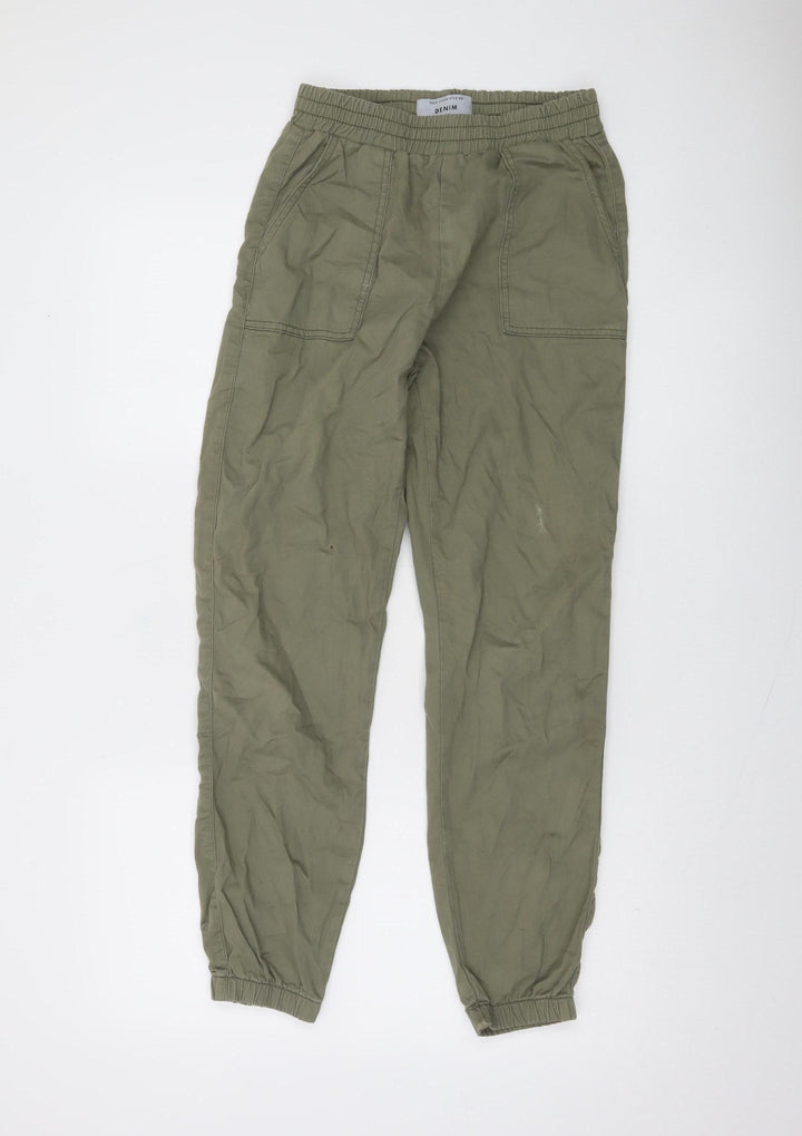 New Look Boys Green Cotton Joggers Age 12 Regular Fit Casual Trousers