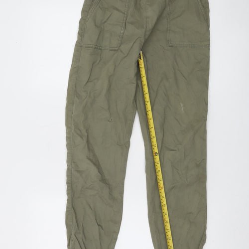 New Look Boys Green Cotton Joggers Age 12 Regular Fit Casual Trousers