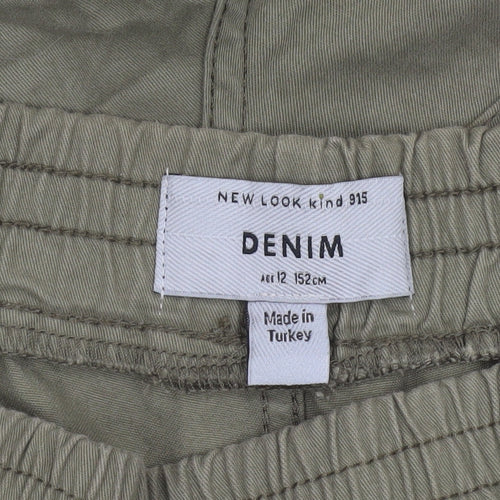 New Look Boys Green Cotton Joggers Age 12 Regular Fit Casual Trousers