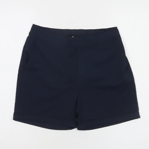 Object Women Navy Blue Chino Shorts Size 8 Regular Fit