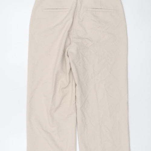 More & More Women Beige Cropped Trousers Size 6 Polyester Blend