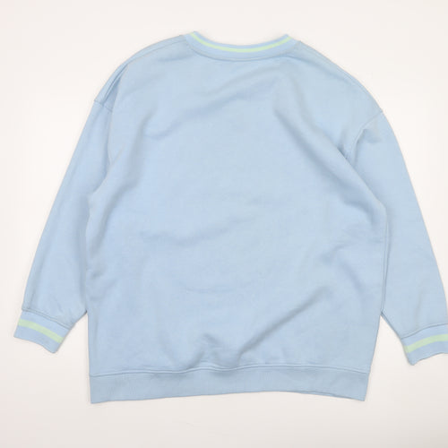 Primark Women Blue V-Neck Alaska USA Graphic Sweatshirt Size M