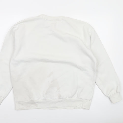 NA-KD Women's White Copenhagen Logo Pullover Sweatshirt XS