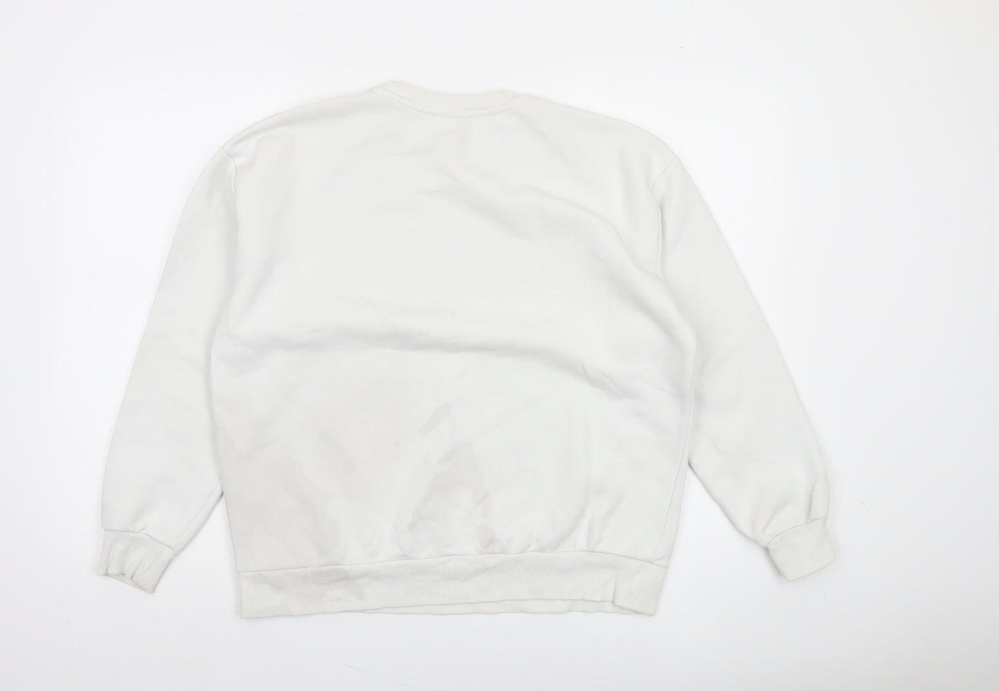 NA-KD Women's White Copenhagen Logo Pullover Sweatshirt XS