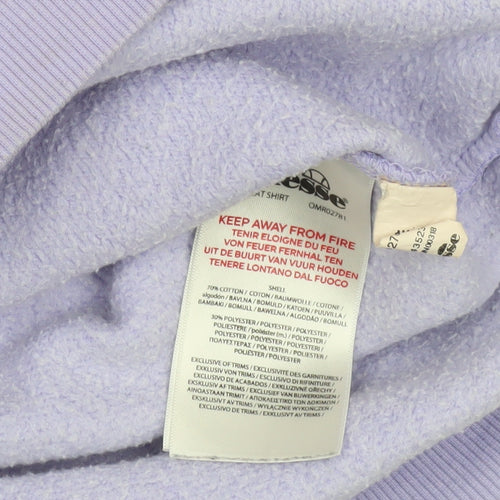 Ellesse Women's Purple Crew Neck Pullover Sweatshirt UK 8