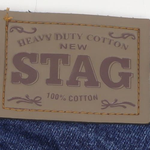 Stag Men's Blue Straight 100% Cotton Jeans Size 36x29 Heavy Duty Denim