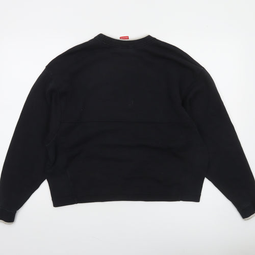 Nike Womens Black Small Pullover Sweatshirt Cotton Blend Crew Neck
