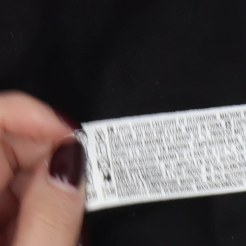 Forever 21 Girls Black Cotton Pinafore Dress 13-14 Years Adjustable 'Girl Power'