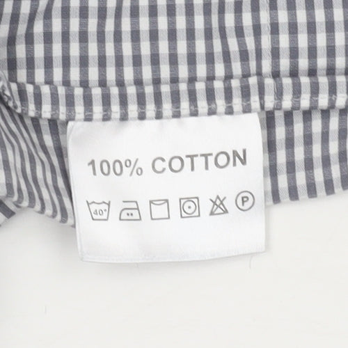 Tricot Marine Men's Grey Check Button-Down Cotton Shirt XL