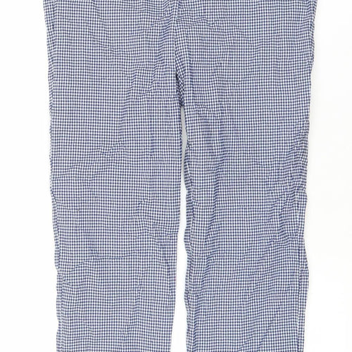 Gallery Women's Blue Check Stretch Trousers Size S