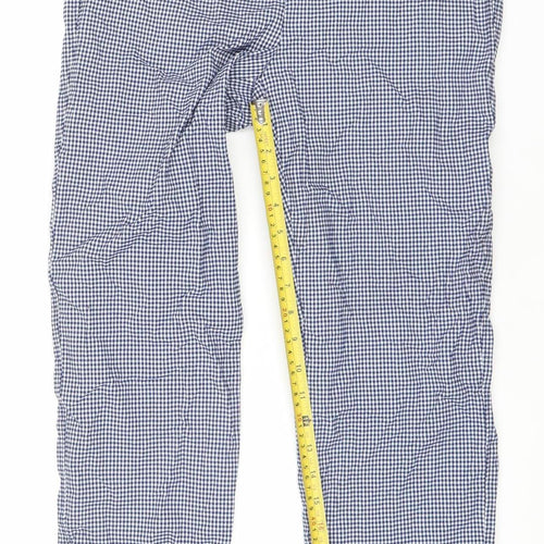Gallery Women's Blue Check Stretch Trousers Size S
