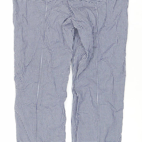 Gallery Women's Blue Check Stretch Trousers Size S