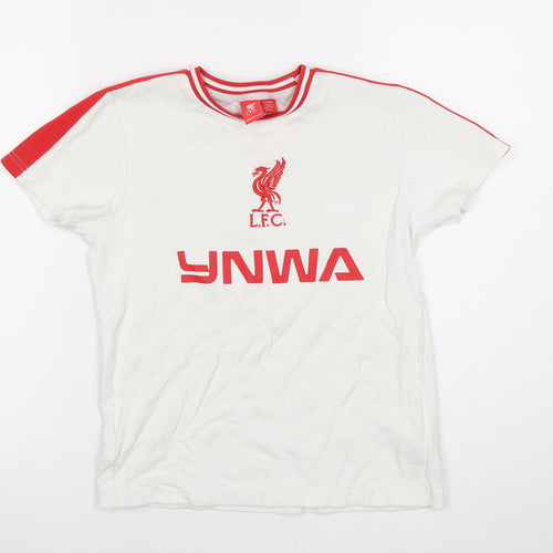 Liverpool FC Boys White Red YNWA Jersey T-Shirt 9-10 Years