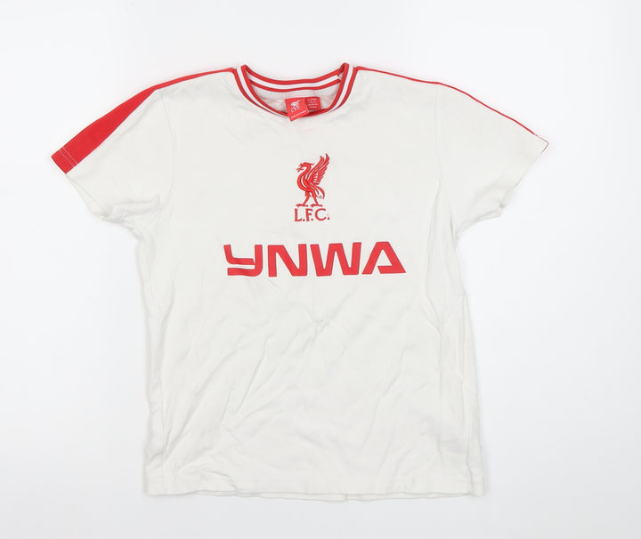 Liverpool FC Boys White Red YNWA Jersey T-Shirt 9-10 Years