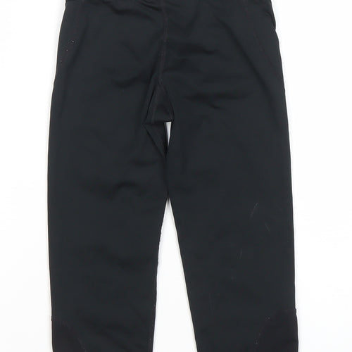 Nike Girls Black Pro Cropped Compression Leggings S Activewear Trousers