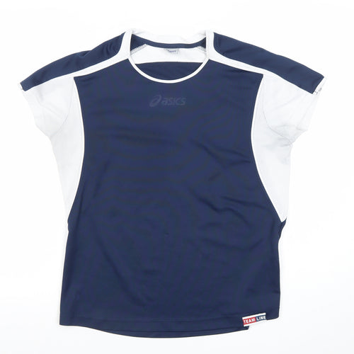 Asics Boys Blue Short Sleeve Athletic Jersey T-Shirt Size 7X