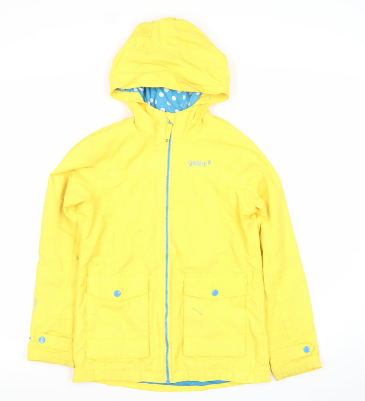 Gelert Girls Yellow Waterproof Hooded Rain Coat 9-10 Years