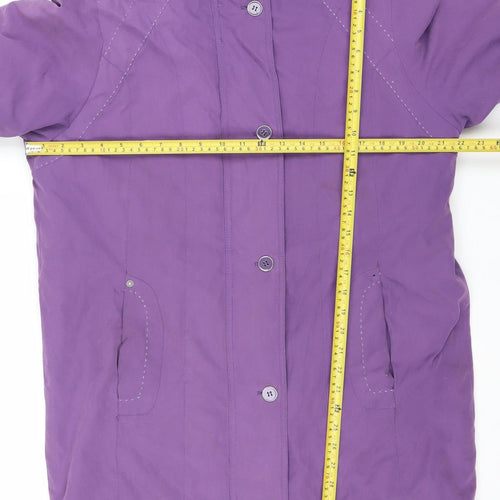 Klass Collection Women’s Purple Hooded Rain Jacket Size M Mid-Length Water Resistant
