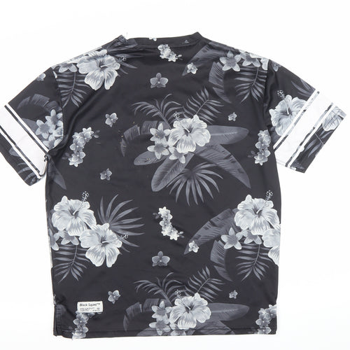 Black Squad Men’s Black Floral Number 99 Loose Fit T-Shirt Size S