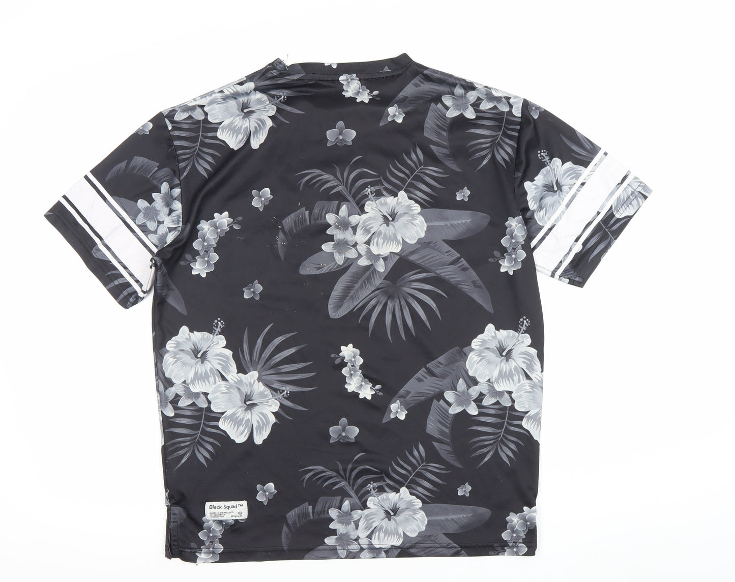 Black Squad Men’s Black Floral Number 99 Loose Fit T-Shirt Size S