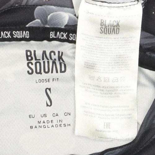 Black Squad Men’s Black Floral Number 99 Loose Fit T-Shirt Size S