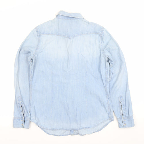 Gap Women Blue Denim Button-Up Long Sleeve Shirt M