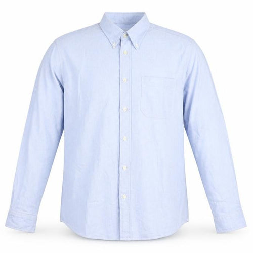 BHS Mens Blue Long Sleeve Cotton Button-Down Dress Shirt Size L