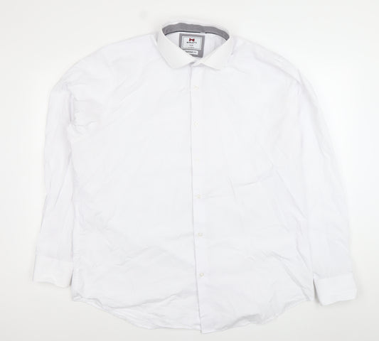 Morley's Men's White Tapered Fit 18 Inch Formal Dress Shirt