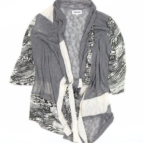 Gerard Women’s Grey Open Cardigan S Animal Print Knit