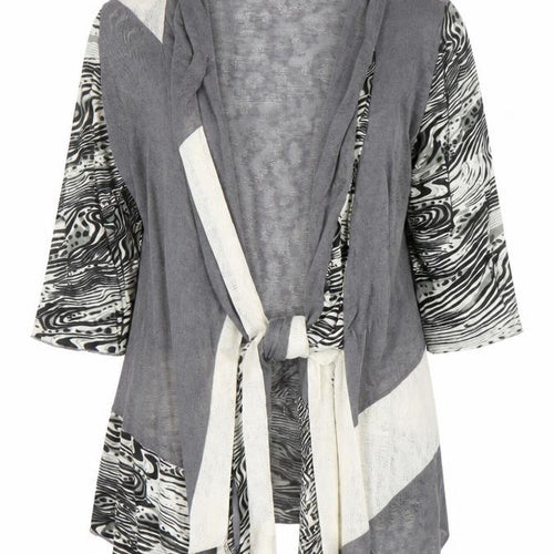 Gerard Women’s Grey Open Cardigan S Animal Print Knit