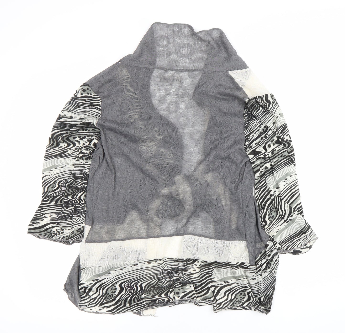 Gerard Women’s Grey Open Cardigan S Animal Print Knit