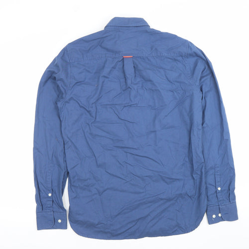 Superdry Men’s Blue Small Slim Fit Long Sleeve Button Down Shirt
