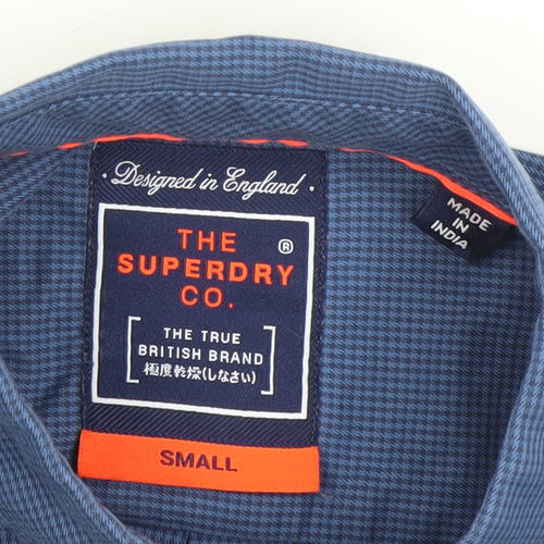 Superdry Men’s Blue Small Slim Fit Long Sleeve Button Down Shirt