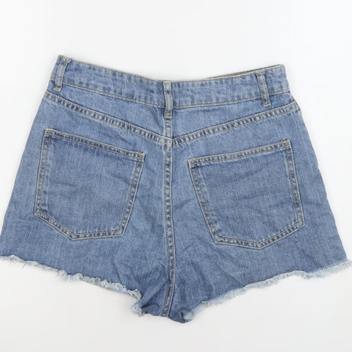 6IXTY8IGHT Women Blue Denim Cut-Off Shorts Size 10 High Rise