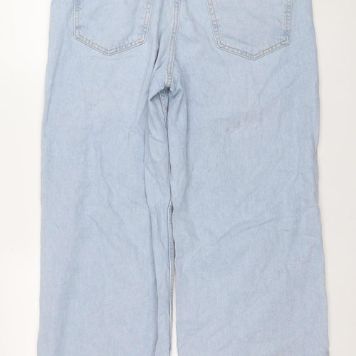 Denim Co. Women's Blue Wide-Leg Distressed Jeans Size 14