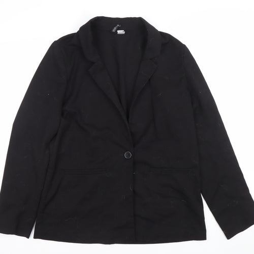 H&M Divided Women's Black Single-Breasted Blazer Size 12