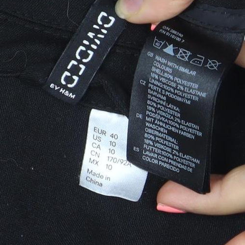 H&M Divided Women's Black Single-Breasted Blazer Size 12