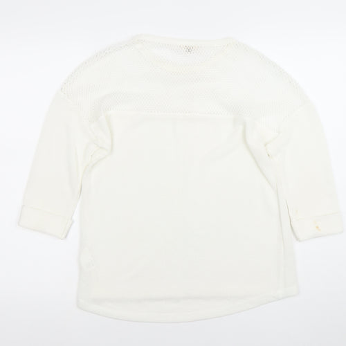 River Island Women’s White Knit Blouse Size 12 3/4 Sleeve