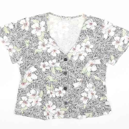 Esprit Women’s Multicoloured Floral Viscose Short Sleeve Blouse Size 8
