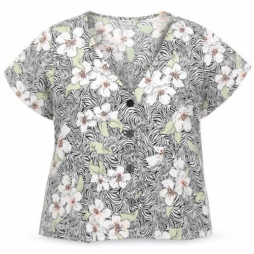 Esprit Women’s Multicoloured Floral Viscose Short Sleeve Blouse Size 8