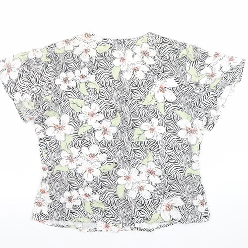 Esprit Women’s Multicoloured Floral Viscose Short Sleeve Blouse Size 8